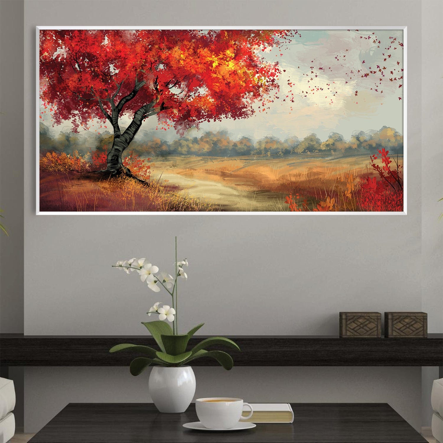 Solace in Scarlet Canvas Art Clock Canvas