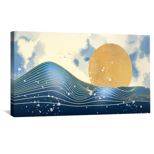 Solar Seascape Canvas Art Clock Canvas