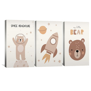 Space Bear Canvas Art Clock Canvas