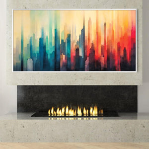 Spectrum City Canvas Art Clock Canvas