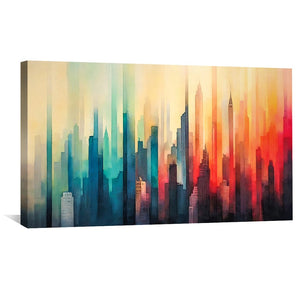 Spectrum City Canvas Art Clock Canvas