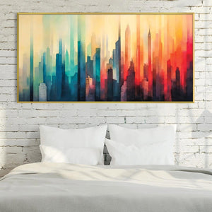 Spectrum City Canvas Art Clock Canvas