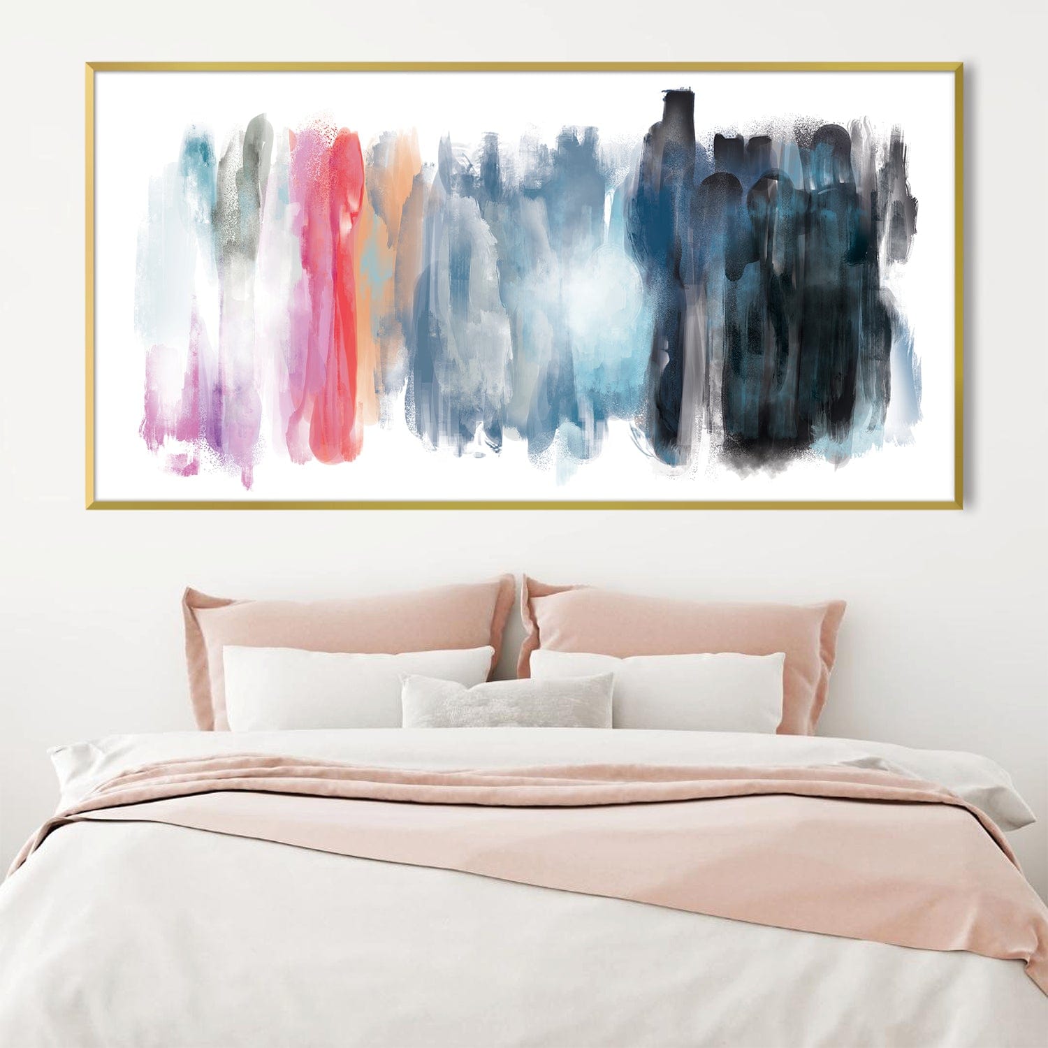 Spectrum Strokes Canvas Art Clock Canvas