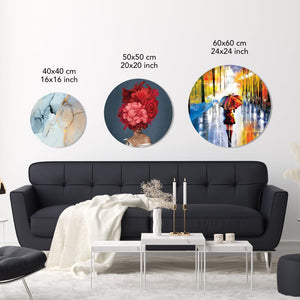 Spectrum Strokes Canvas - Circle Art Clock Canvas