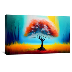 Spectrum Trees Canvas Art Clock Canvas