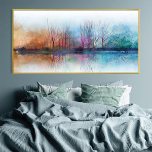 Spectrum Watercolor Creek Canvas Art Clock Canvas