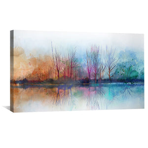 Spectrum Watercolor Creek Canvas Art Clock Canvas
