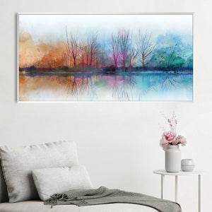 Spectrum Watercolor Creek Canvas Art Clock Canvas