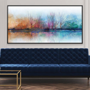 Spectrum Watercolor Creek Canvas Art Clock Canvas