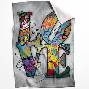 Stacked Love Blanket Blanket 75 x 100cm Clock Canvas