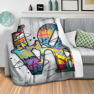 Stacked Love Blanket Blanket Clock Canvas