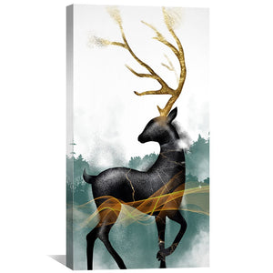 Stag of the Abstract Canvas Art Clock Canvas