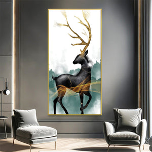 Stag of the Abstract Canvas Art Clock Canvas