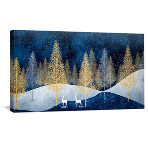 Stags Beneath The Stars Canvas Art Clock Canvas