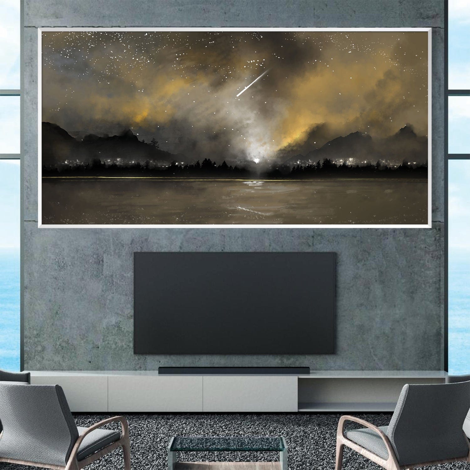 Stardust Serenity Canvas Art Clock Canvas