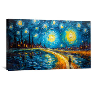 Starry Path Canvas Art Clock Canvas