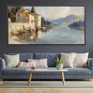 Still Waters on Old Walls Canvas Art 20 x 10in / Canvas Clock Canvas