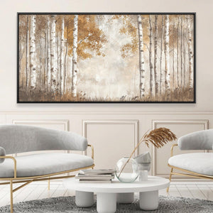 Stillness Between Trunks Canvas Art 20 x 10in / Canvas Clock Canvas