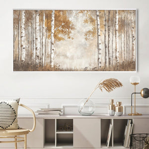 Stillness Between Trunks Canvas Art Clock Canvas