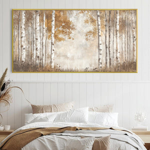 Stillness Between Trunks Canvas Art Clock Canvas