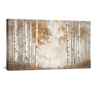 Stillness Between Trunks Canvas Art Clock Canvas