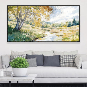 Stream Through Nature Canvas Art 20 x 10in / Canvas Clock Canvas