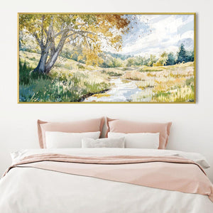 Stream Through Nature Canvas Art Clock Canvas