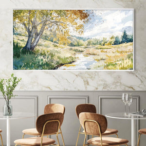 Stream Through Nature Canvas Art Clock Canvas