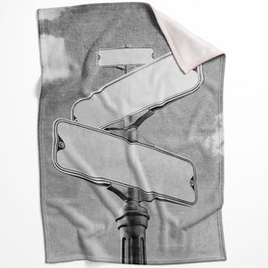 Street Signs Blanket Blanket 75 x 100cm Clock Canvas
