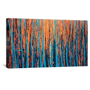 Stroked Trees Canvas Art Clock Canvas