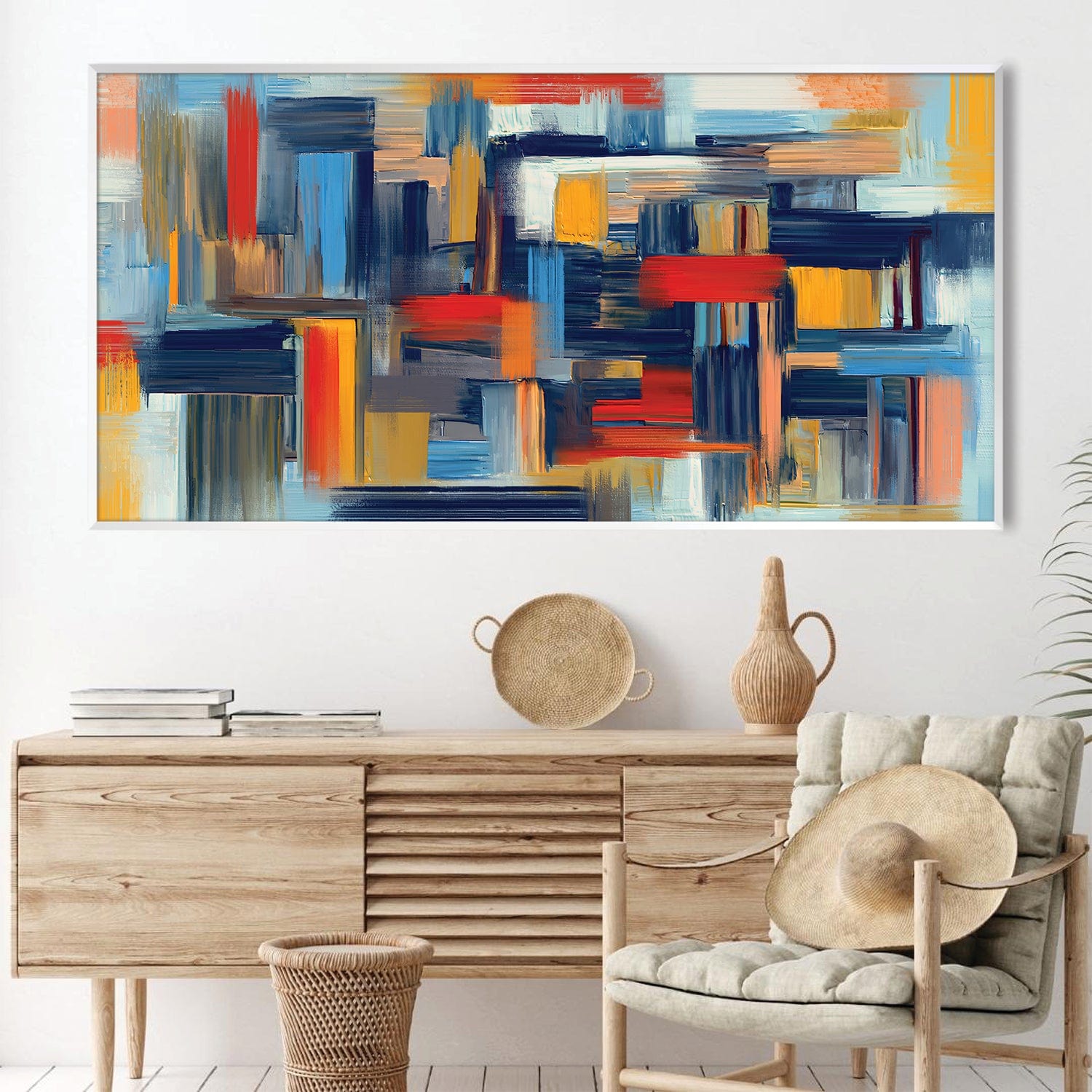 Strokes of Tranquility Canvas Art Clock Canvas