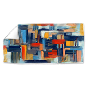 Strokes Of Tranquility Easy Build Frame Posters, Prints, & Visual Artwork Fabric Print Only / 40 x 20in Clock Canvas