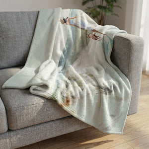 Stroll to the Sea Blanket Blanket Clock Canvas