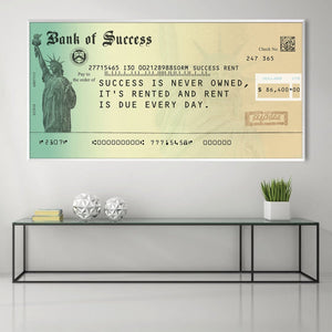 Success Rent Canvas Art Clock Canvas