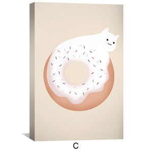 Sugar and Paws Canvas Art C / 12 x 18in / Canvas Clock Canvas