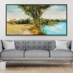 Summer's Edge Reflection Canvas Art Clock Canvas