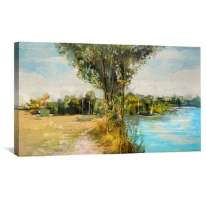Summer's Edge Reflection Canvas Art Clock Canvas