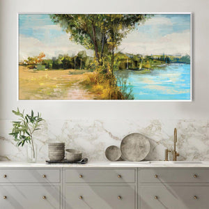 Summer's Edge Reflection Canvas Art Clock Canvas