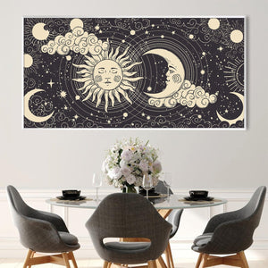 Sun Meets Moon Canvas Art Clock Canvas