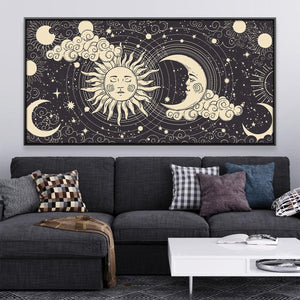 Sun Meets Moon Canvas Art Clock Canvas