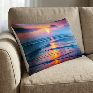 Sun Setting Ocean Cushion Cushion 13 x 19in Clock Canvas
