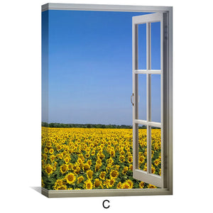 Sunflower Fields Canvas Art Clock Canvas