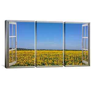 Sunflower Fields Canvas Art Clock Canvas