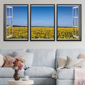 Sunflower Fields Canvas Art Clock Canvas