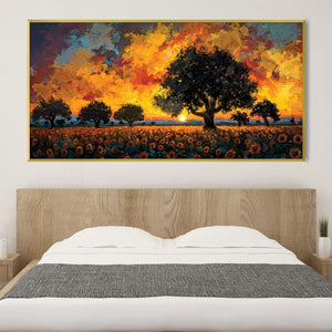 Sunflower Horizon Canvas Art Clock Canvas