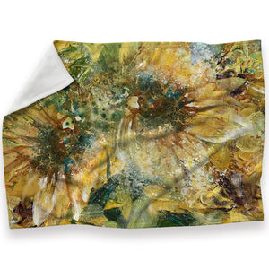 Sunflower Whirlwind Blanket Blanket 30 x 40in Clock Canvas