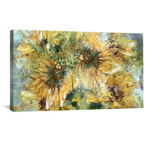 Sunflower Whirlwind Canvas Art Clock Canvas