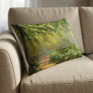 Sunlit Sanctuary Cushion Cushion 13 x 19in Clock Canvas