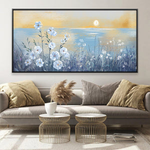 Sunrise at Petal Shore Canvas Art 20 x 10in / Canvas Clock Canvas