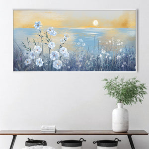 Sunrise at Petal Shore Canvas Art Clock Canvas